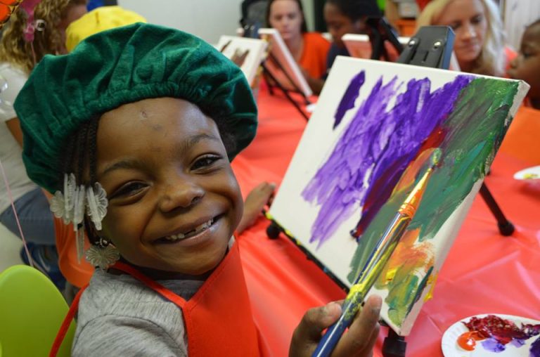 Child with paint